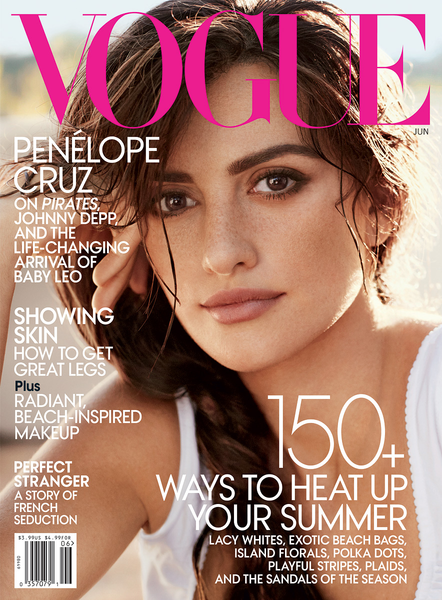 on cover Cruz June look  of natural VOGUE Issue vogue Penélope makeup the Magazine